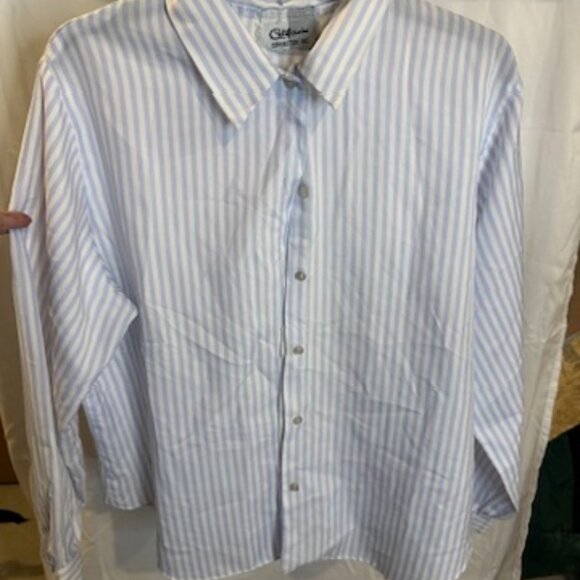 Vintage California Connection Blue & White Striped Button-Up Blouse – Women’s - Picture 1 of 4